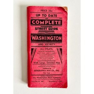 1951 THE RED BOOK COMPLETE STREET GUIDE TO WASHINGTON DC